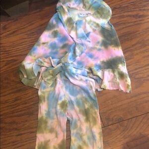 Groovy "Out of Control, Los Angeles" Pastel Tie-Dye Ruffle Set - Size 6 Months